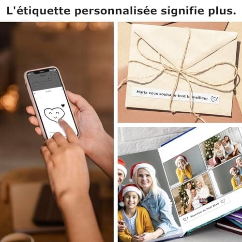 SUPVAN E10 Etiqueteuse inclut Étiquettes Autocollantes Imperméables, Smart App avec 40+ Polices, 150+ Modèles et 700+ Icônes, Idéale pour la Maison, la Cuisine, l'école, l'organisation et Le Bureau