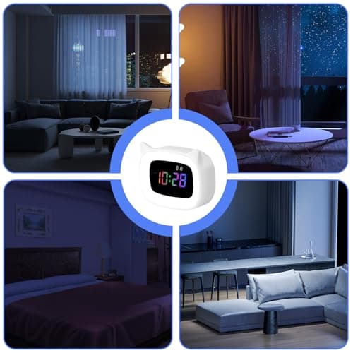 Réveil numérique pour enfants - Réveil avec lumière - Réveil pour enfants - Réveil avec fonction snooze avec veilleuse - 18 sonneries - Double alarme - Modes snooze - 12/24 heures