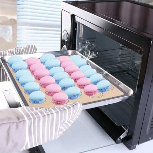 2Pièces Tapis de Cuisson pour Macarons,Rectangulaire Silicone Tapis de Cuisson,Tapis de Cuisson en Silicone,Tapis de Cuisson en Silicone Macarons en Gris,pour les Macarons,les Biscuits et les Pizzas