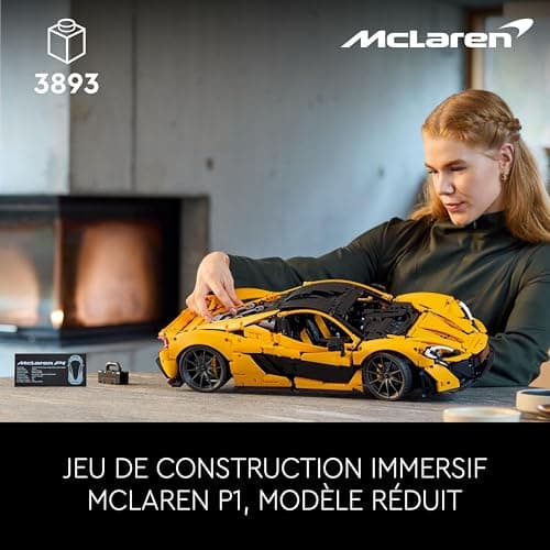 LEGO Technic McLaren P1 - Kit Maquette Hypercar pour Adultes - Idée Cadeau pour Les Passionnés de Voitures - Objet Collector à Échelle Réduite - Réplique de Voiture de Course 42172