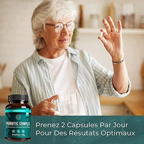 Probiotiques Primal Harvest - 30 Capsules Pour une flore intestinale saine - 15 souches de probiotique flore intestinale dynamiques pour la santé digestive.