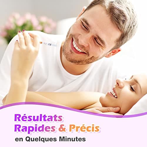 Premom Tests Grossesse Précoce Bandelettes:50 Tests de HCG Urinaires Sensibles 10 mIU/mL, Compatible avec l'Application Premom pour Suivi de Fertilité