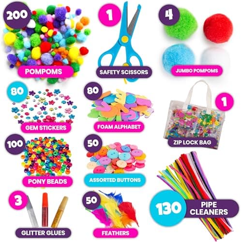 Blue Squid Kit Activés Manuelles Artistiques pour Enfants - Maxi Trousse Luxe 2000 Pcs Décoration Bricolage Créatif Vacances, Cadeau Garçon et Fille ge 4-12 ans, Guide Accès Vidéos en Ligne
