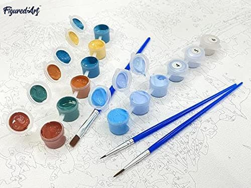 Figured'Art Peinture par Numéro Adulte avec Cadre Visite du canal de Venise - Activité Manuelle Kit de Loisir Créatif DIY Numéro d'Art Complet - 40x50cm toile tendue sur châssis