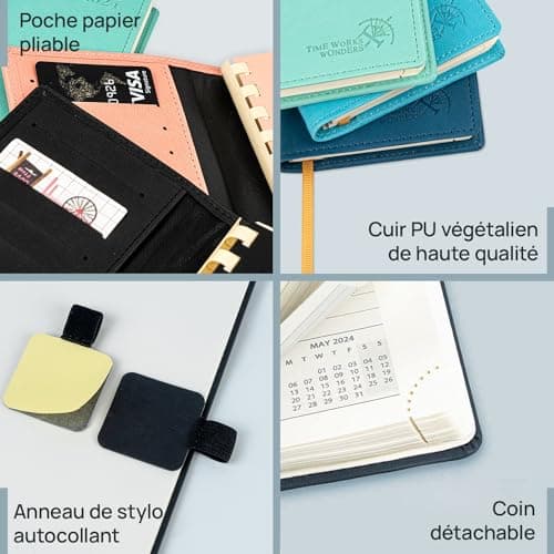 POPRUN Agenda de Poche 2025 16,5 x 9 cm - Couverture Souple en PU Cuir Spirale, Petit Planner Semainier D'Jan 2025 à Déc 2025-12 Mois, Fente Pour Carte, Papier Certifié FSC® 80 g/m2, Bourgogne