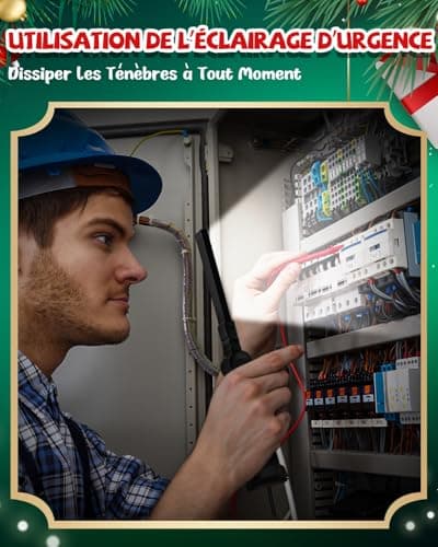 Cadeau Homme, Coquimbo Lampe de Poche Lampe de Travail Rechargeable Lampe Atelier COB Torche avec Base Magnétique 5 Modes Camping Lampe pour Garage, Camping, d'urgence, etc (Noir, 2 Pièces)