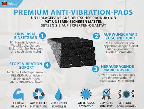 4 PIÈCES de Machines à Laver Coussinets de sous-Couche XXL Coussinets en Caoutchouc Amortisseur Anti-Vibrations Support sécurisé pour Meubles et armoires de sécheuse comme Tapis de laveuse