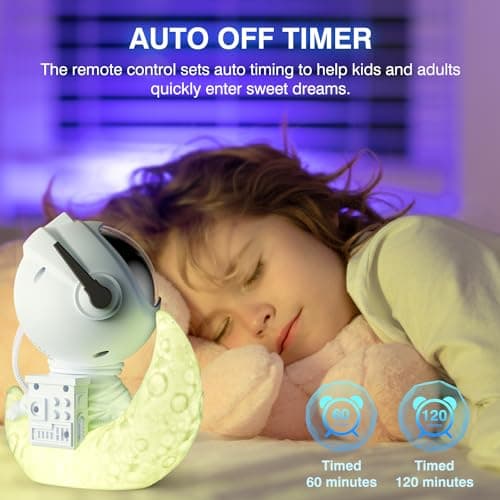 Astronaute Projecteur Galaxie, Projecteur Ciel Etoile Avec Veilleuse Enfant, 8 Modes Nébuleuse, Rotation à 360°, Télécommande, Ciel Etoile Plafond pour Lumiere Chambre, Cadeau pour Enfants et Adultes