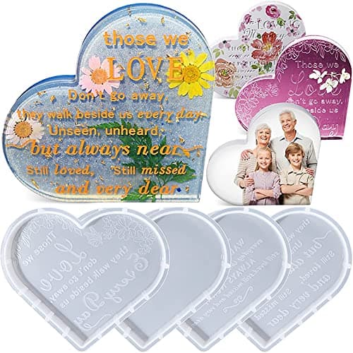 LICHENGTAI Moule en Silicone en Forme de Coeur 3D pour Coeur, Moulle en Forme de Coeur Silicone 3D Love Heart Moule en Silicone, Moule en Résine époxy pour Cadre Photo Décor d'anniversaire de Mariage