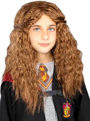 Funidelia | Perruque Hermione Granger - Harry Potter pour fille Gryffondor, Magiciens, Poudlard - Accessoire pour Enfant, accessoire pour déguisement - Marron