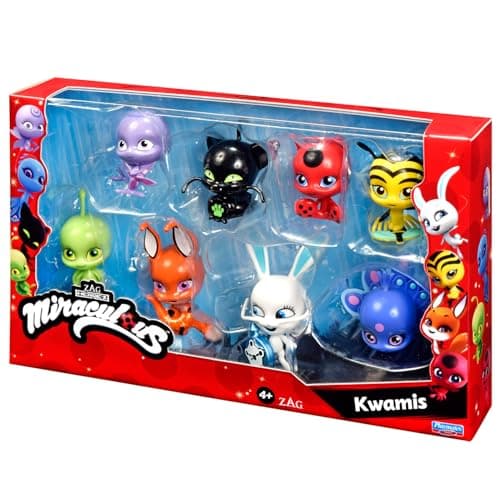 Bandai - Miraculous - Pack de 8 kwamis – Collection de Mini-Figurines Miraculous - Coffret 8 Kwamis - Figurines Petits Personnages Mignons Miraculous Ladybug - Jouet Enfant 4 Ans et + - P50532
