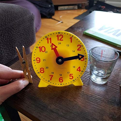 Rvtkak Horloge pédagogique pour Enfants - Réveil éducatif pour Apprendre à Lire l'heure - Réglable - Outil d'apprentissage précoce - pour Apprendre à Lire l'heure