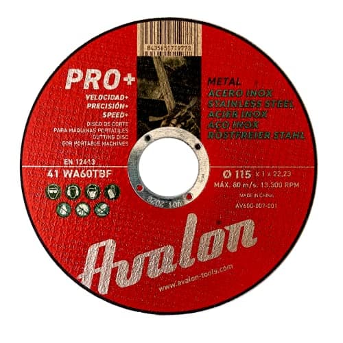 Avalon - 50 disques de coupe professionnels pour métal et acier inoxydable, 115 mm x 1,2 mm x 22 mm, disques pour meuleuse d'angle de 22,23 mm (50)