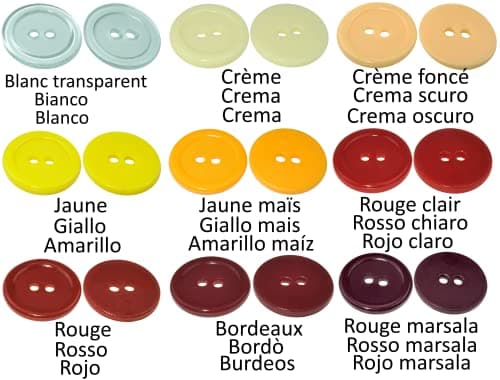 AERZETIX - C56430 - Lot de 50 Boutons de couture ronds Ø20x2.2 mm à 2 trous 32L L32 - couleur gris foncé - en plastique - diamètre de l'ouverture 2 mm - mercerie/vêtements/mode