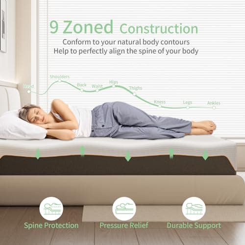 wowttrelax Matelas 140x190, Épaisseur 20 cm, Mousse à Mémoire de Forme Haute Densité, Dureté Moyenne et Rebond Élevé, Tissu Confortable et Respirant, Antibactérien et Anti-poussière, Durable