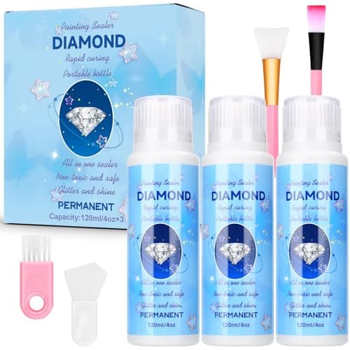 TEGOVE Scellant pour peinture diamant Conserve,Scellant pour Peinture Diaman,360ML Peinture Diamond Painting Diamant et Pierres de Brillance Tenue Permanente Convient à tous Peinture Diamant Annexes