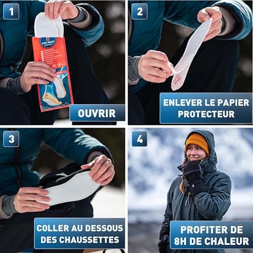 The Heat Company Semelles Chauffantes Adhésives - Extra Chaud - 8 Heures de Chaleur - Chaleur immédiate - autochauffante - purement Naturel - Small Taille: 36-40 - 5 Paires