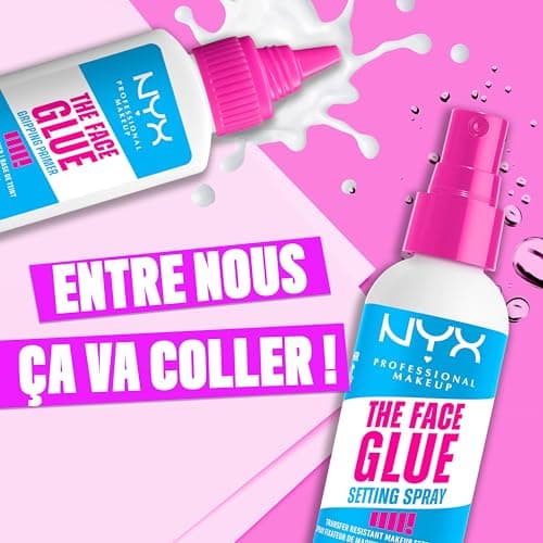 NYX Professional Makeup - Spray Fixateur de Maquillage - Résistant aux Transferts et Waterproof - Tenue Longue Durée 24H - Formule Vegan - The Face Glue Setting Spray - 60ml