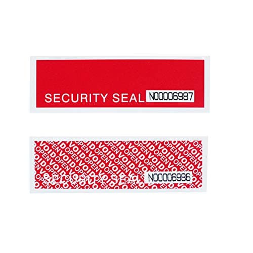 Aspiree TamperSeals Group - 1 Rouleau Prédécoupé Numéros de Série Ruban Void Adhésif de Sécurité Inviolable (48mm x 50m x 2 mil, 100% Total Transfert, Rouge)