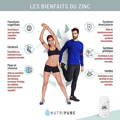 Nutripure | Zinc Bisglycinate 15 mg Haute Qualité ALBION® | Haute Absorption | Antioxydant, Renfort Système Immunitaire, Haute Biodisponibilité | 90 Gélules Végétales | Vegan | Made in France