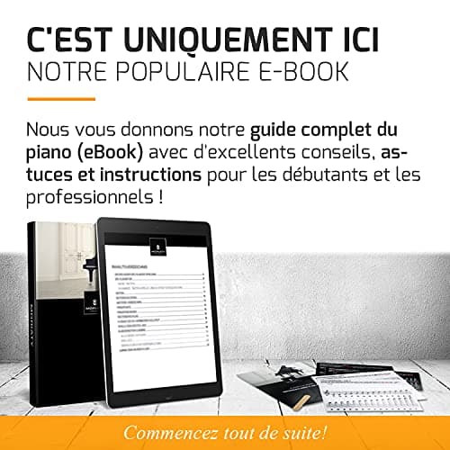 Autocollants pour notes de piano + clavier pour 49 | 61 | 76 | 88 touches + Ebook gratuit | kit complet premium pour touches noires + blanches | DO-RÉ-MI-FA-SOL-LA-SI | instructions français