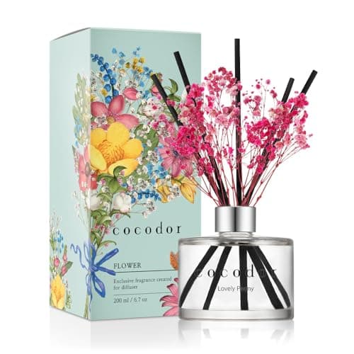 COCODOR Diffuseur à roseaux de Fleurs Conservées/Belle Pivoine (Lovely Peony) / 200ml / Parfum Ambiance, Diffuseur Parfum Maison, Cadeau pour Femmes, Cadeau Fête des Mères