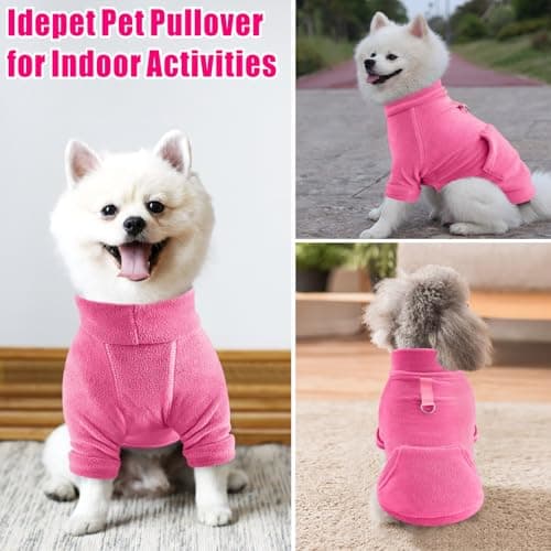 Mosucoirl Pull Chien Hoodie Animaux de Compagnie Manteau Chaud Coton Sweat Shirt Vêtements pour Chiens avec Poches Chien Pull pour Chiens Body (Les Roses, XXL)