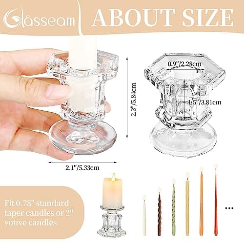 Glasseam Bougeoirs en Verre, Clair Bougeoirs 20 Pcs Bougeoirs Bougeoirs Bougeoirs Bougeoirs De Noël pour Salon Table À Manger Décoration De Mariage