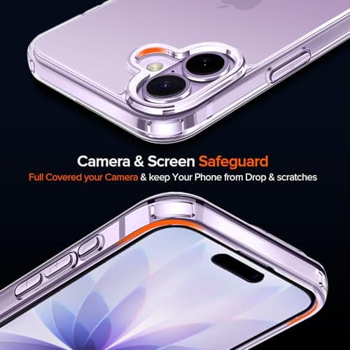 ivoler Clair Coque pour iPhone 17, avec 2 Pièces Verre Trempé, Anti-Jaunissement Protection Militaire Étui de Mince Bumper Housse - Transparente