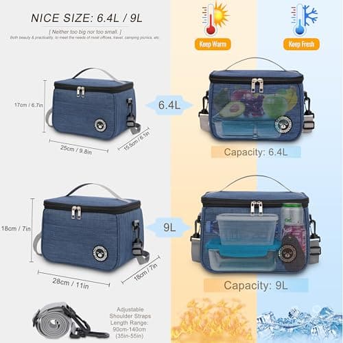 Sac Isotherme Repas 6.4L, Sac Lunch Box Isotherme, Sac Isotherme Repas Bureau, Sac Repas Isotherme, Sac Lunch Isotherme Portable Voyage Pique-nique