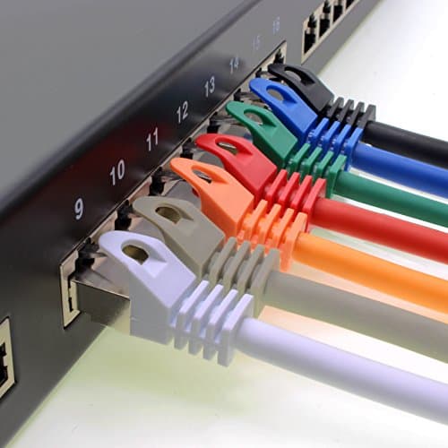 1aTTack.de 0,25m - 7 couleurs - 7 pièces Câble réseau CAT.7 Câble patch Sftp (câble brut) (SET) 10000Mbit/s - 500 MHz assemblé avec 2 fiches RJ45 Cat6a
