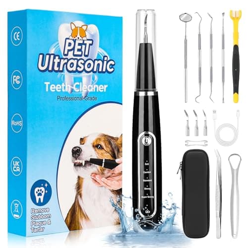 Ciphuoly Detartreur Dentaire Ultrason pour Chien et Chat - Kit Detartrage Dentaire Professionnel, Étanche IPX6, Anti Tartre Chien & Mauvaise Haleine, Nettoyage Sûr des Gencives