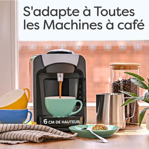 Cosumy 6 Tasses à Cappuccino avec Soucoupes - Céramique Colorée - 180ml - Avec Boîte Cadeau - Maintient le Cafe Chaud