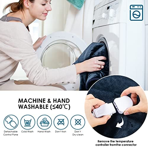 Olycism Coussin Chauffant Électrique pour le dos les épaules et le cou avec arrêt Automatique Coussin Chauffant 60x100cm 10 niveaux de Température 9 réglages Minuterie Lavable en Machine jusqu'à 40°C
