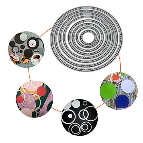 Aeromdale Cercle en métal de Coupe Dies Scrapbooking Bricolage Album de Cactus de Bricolage Découpage Carré Stencils Embossing Card Album Pochoirs Die Cuts Modèle de gaufrage Craft (Cercle)