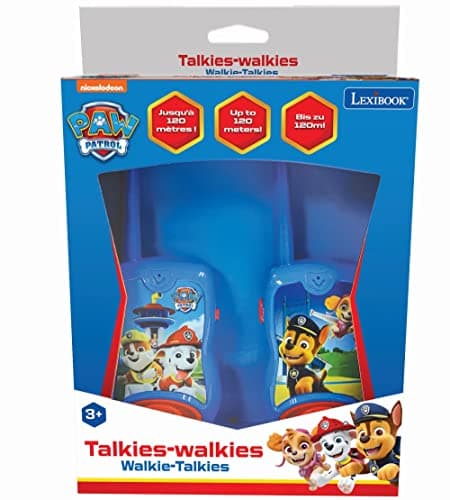 Lexibook Lexibook-TW12PA Paw Patrol Pat' Patrouille Chase Talkies-Walkies, Jeu de Communication pour Enfant, Clip Ceinture, à Piles, TW12PA, Bleu/Rouge - Version Espagnole