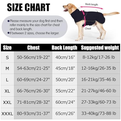 HEYWEAN Manteau Chien Imperméable Veste Chien Manteau Chaud pour Chien Doublée en Polaire Manteaux d'hiver pour Chiens Réfléchissante avec D-Ring Veste Imperméable pour Petits, Moyens et Grands Chiens