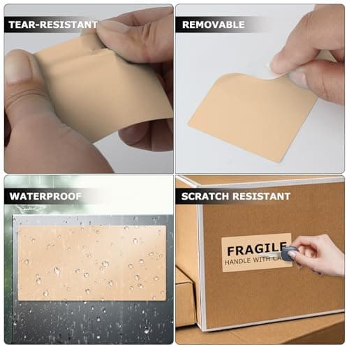 YIKIADA Kaki Étiquette Thermique Vinyle 50 x 76 mm Rouleau Rectangulaire Autocollant Adresse Autocollant Étanche Autocollant pour Nom Code Barres QR Code DIY 500 Pièces