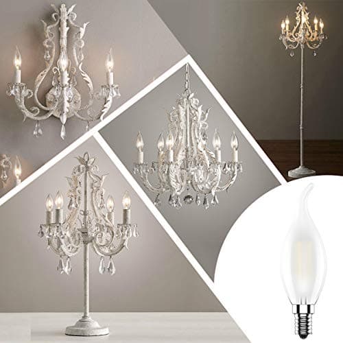 Tuoplyh 10 Pack Ampoules LED E14 Filament Vintage Edison,4W Equivalent 40W,Blanc Chaud 2700K,400LM,CRI >80,AC 220V-240V,Verre Givré