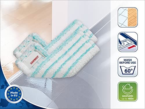 Leifheit Lot de 2 housses Profi XL micro duo, housse de rechange en microfibres pour balai à plat Profi XL, housse pour balai nettoyante et absorbante, pour tous types de sol
