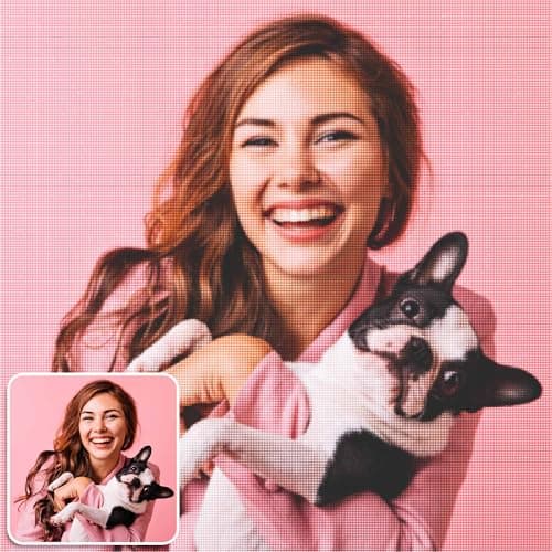 Easycosy Diamond Painting Personnalisé Photo 5D - Peinture Diamant DIY Broderie Diamant Peinture Kit - Tableau en Perles à Coller Custom Photo Art - Décoration Murale Cadeau Personnalisé 30x30cm