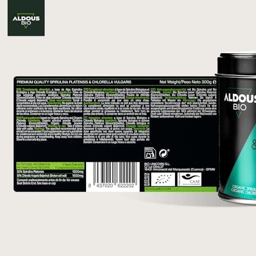 Chlorella Bio + Spiruline Bio Comprimés | 600 Comprimés | 3000mg par Dose Journalière | Anti Fatigue & Immunité Adulte | Phycocyanine & Protéines | Vegan - DETOX - Sans Additif | Certifié Bio