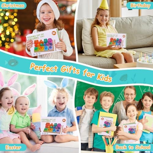 TNOMSNO Juguetes Educativos Montessori, Jeux Montessori, 3 en 1 Jeux Montessori 1 an, Jeu Montessori 2 3 4 Ans, Jouets à empiler et de tri, Jouet en Bois pour Cadeau Fille Garcon Bébés 2 3 4 Ans