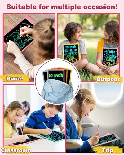 Bravokids Tablette Enfants pour Jouet Enfant 3 4 5 6 7 8 Ans, 10 Pouces Tablette Dessin Tablette d'écriture LCD, Ardoise Magique Jouets Educatif pour Filles Garçons Enfant (Rose)