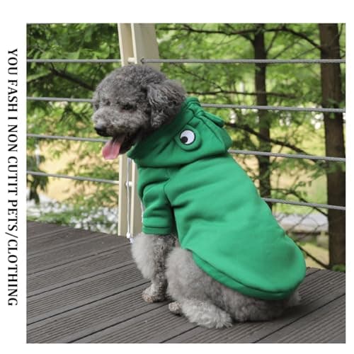 Grenouille sweat à capuche basique pour chien, Veste Chaude pour Animaux, Sweat à Capuche pour Chien, pour Chats Petits Chiens Moyens, Convient pour 12 à 16 livres, vert, XL