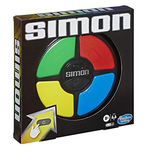 Hasbro Gaming Simon Classique, Jeu de Mémoire Électronique pour Enfants et Familles, dès 8 Ans, avec Sons et Lumières, Taille Compacte, Jeu Famille et Entre Amis, Idée Cadeau de Noël
