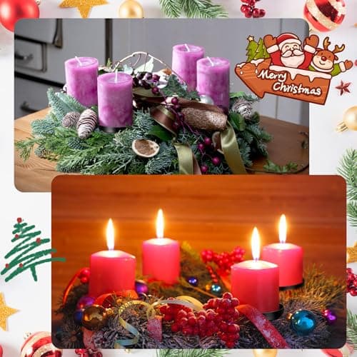 Nuenen 4 Bougeoirs pour Bougies de l'Avent Bougeoir avec Brochette Chandelier pour Couronne de l'Avent Assiette à Bougies de 8,5 cm Plateau Décoratif Plateau Rond Rétro (Noir)