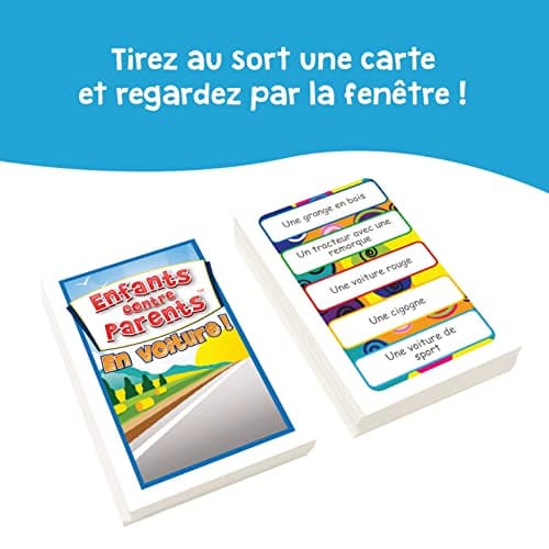 Enfants Contre Parents. en Voiture! Jeu de Voyage Jeux de Société pour Enfants et Adultes Quiz Jeu de Cartes 6 Ans
