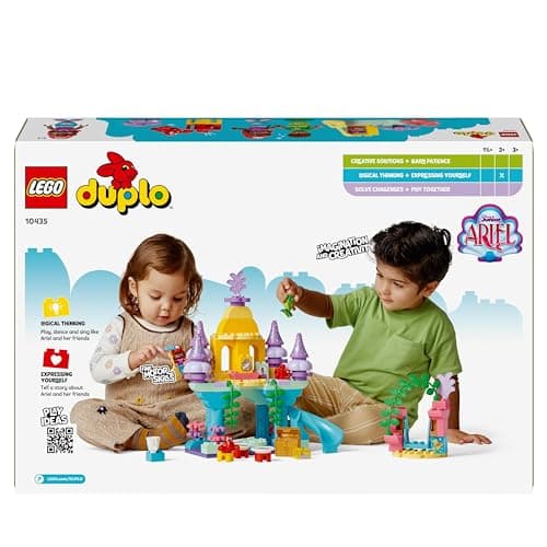 LEGO Duplo, Disney Le Palais sous-Marin Magique d’Ariel - Poupée La Petite Sirène - Jouet d'Activité et de Développement - Mes Premières Briques pour Enfants dès 2 Ans Passionnés de Jeu de Rôle 10435