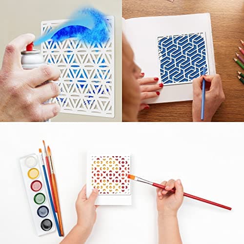 OOTSR 16 Pièces Pochoir de Peinture en Plastique, Pochoir Dessin Peinture Pochoirs de Peinture Réutilisables pour DIY Scrapbooking Bois Meubles Mur Maison Décor